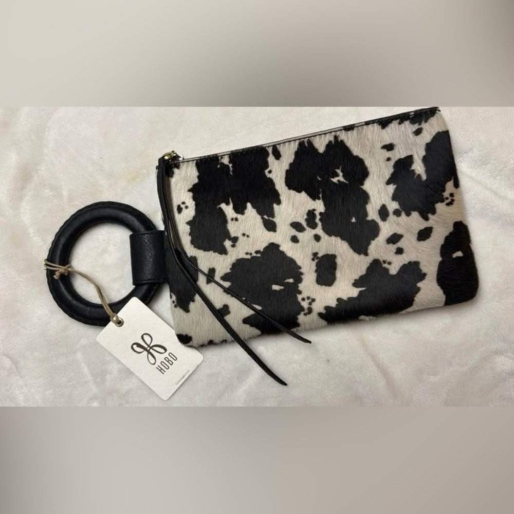 NWT HOBO Cow Print Wristlet